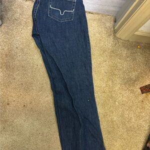 Kimes Ranch Dark Blue Denim Jeans with Light Gray Pocket Lining